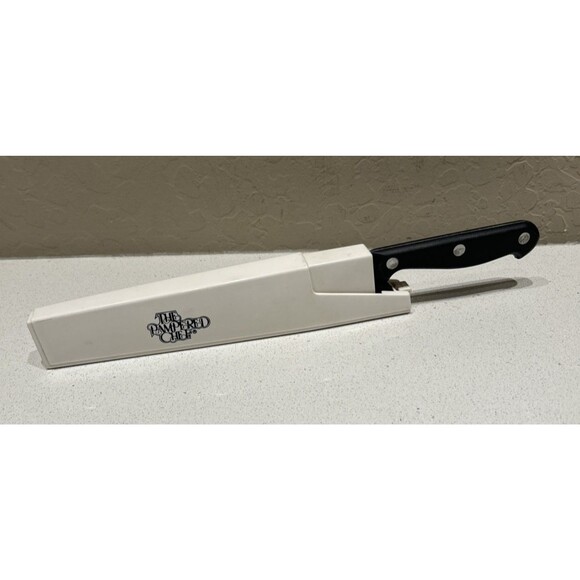 The Pampered Chef 8" Self Sharpening Knife Retired Vintage - Picture 1 of 5